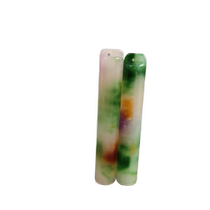 Ancient Jade old Jade antique Qing Dynasty ice quartz rock Jade Jade tube pendant a pair of antique three-color old jade pendant