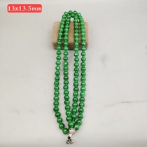 Ancient jade antique jade antique Qing Dynasty Myanmar old dry green jade old emerald lantern pearl 108 Buddha pearl necklace imitation ancient jade