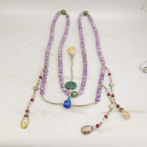 Ancient jade antique jade antique Qing Dynasty Purple Crystal Chaochu Imitation Ancient Buddha Pearl 12mm Yuzu Pine Stone Jingtai Blue Cat Eye Accessories