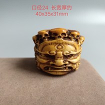 Antiques antiques evil spirits old cattle bone carving Arhan finger ring antique bone mens finger