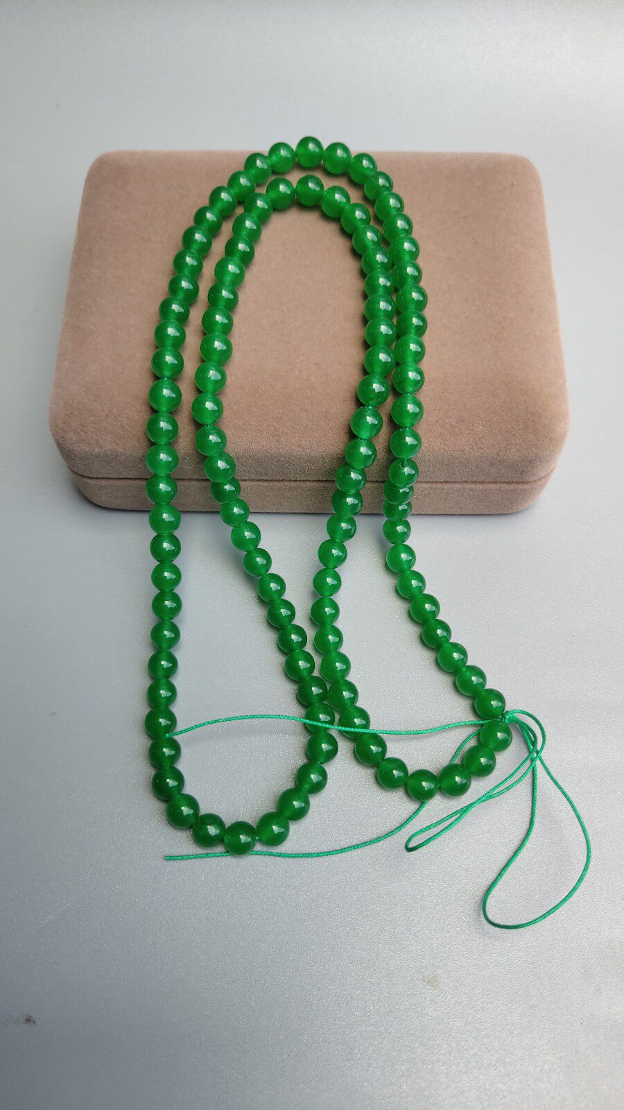 Ice king green quartz jade jade 6mm round beads 108 necklace lanyard gold jade pendant rope diy