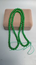  Ice species imperial green quartzite jade jade 6mm round beads 108 necklace lanyard Gold jade pendant rope diy
