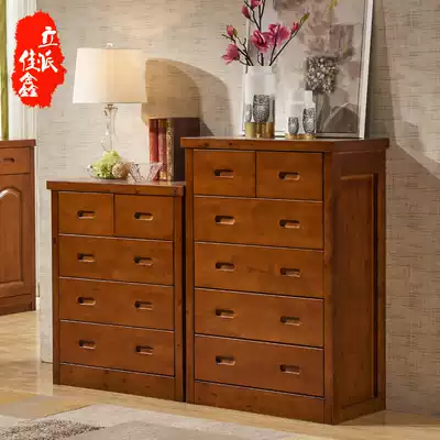 Chinese style bucket Cabinet full solid wood storage cabinet cedar wood six-chest multi-function drawer storage box cabinet
