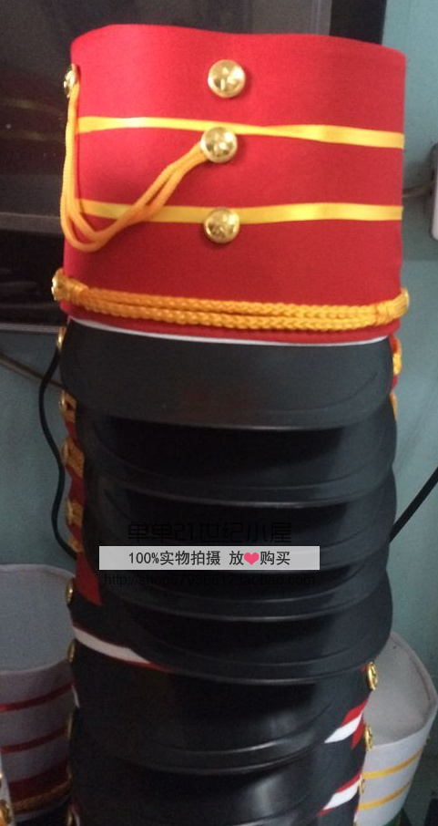 New honor guard hat drum number team hat honor guard uniform high hat high hat performance cap red band hat