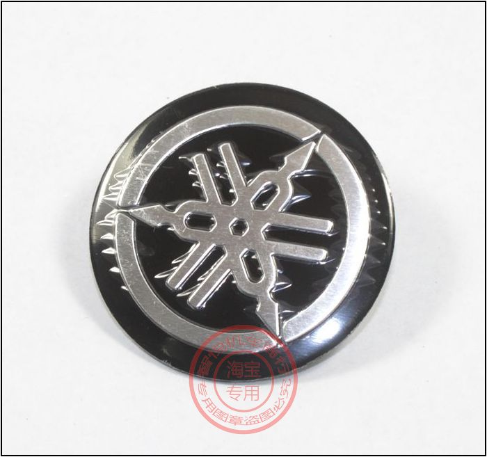 Locomotive decoration accessories yamaha round aluminum alloy applier Mountain leaf aluminum sticker 3D stereo label