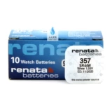 Часы Renata Swiss 357 на батарейке из оксида серебра SR44W LR44 A76 L1154, маленькие одиночные