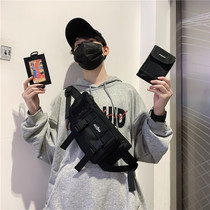 Chest Bag Men Tactical Package Tide Card Function Wind Skew Satchel Single Shoulder Bag Street Hip Hop Day Ensemble Tooling Package Individuality Pocket