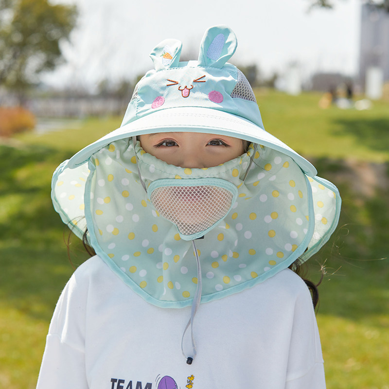 Children's sun protection hat baby sun hat girl fisherman hat boy big brim sun hat summer thin anti-UV