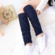 Màu rắn bạc lụa dài vớ nữ đầu gối đặt miếng đệm đầu gối lạnh ấm vớ vớ vớ đặt chân dày mùa thu và mùa đông