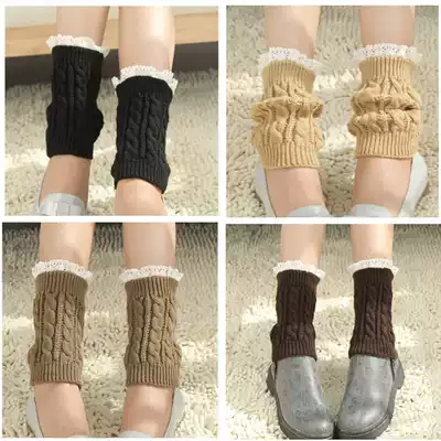 Korean women's socks, lace wool socks, boots, knitted fashion leg sets, autumn and winter feet, cute socks