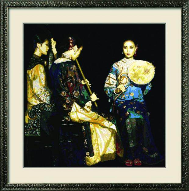 Egypt Long-Queen Cotton Line Cross-embroidery Room New Chinese Chen Yiffei Classic Oil Painting Character Yongyang Lumina