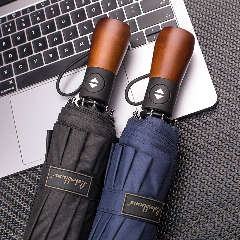 German Business ten Bone Minimalist Sun Protection UV Three Fold Fully Automatic Shading Oversized Windproof Sunny Umbrella Man-Taobao