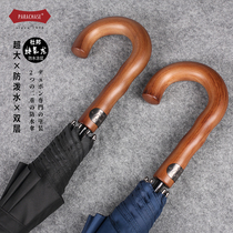138cm oversized double layer retro windstorm special straight rod automatic men strong long handle double umbrella