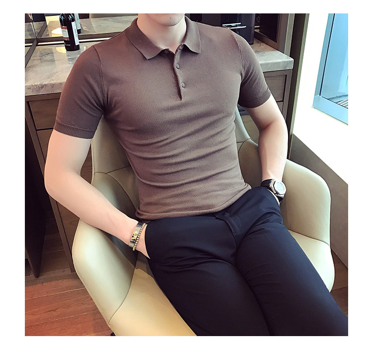 Áo len 4 màu Anh Slim đơn giản áo len đơn giản Áo thun nam tay ngắn tay áo sơ mi POLO áo len áo polo nam đẹp