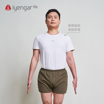 Iyengar yoga round neck T-shirt men Sports wicking moisture absorption breathable loose casual short sleeve elastic top