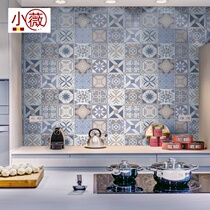 Mediterranean Kitchen Self-Adhesive Wall Sticking Toilet Bathroom Wall Retrofit Decoration Renovated Waterproof Wall Paper Thickening