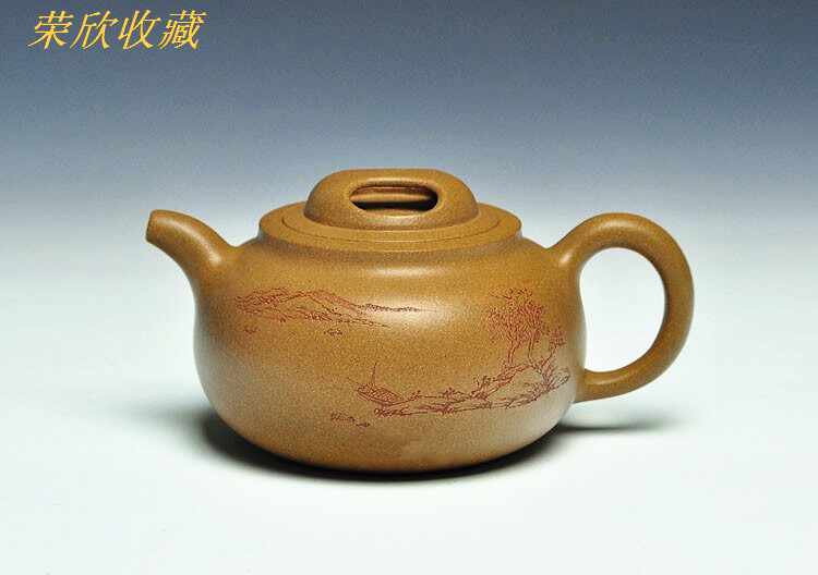 中国古美術・乳丁紫砂壺・底款:顾景洲紋・宜興原鉱・赤泥急須・茶壺 