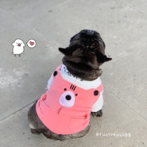 PIN 2020AW Pink Bear Hoodie Bear fake two pieces of sweatshirt