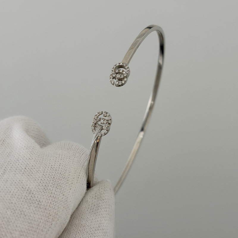 O88341 Japanese Second-Hand Luxury Goods Gucci 18K White Gold Diamond Bracelet Bracelet 17cm O88341 Japanese Second-Hand Luxury Goods Gucci 18K White Gold Diamond Bracelet Bracelet 17cm