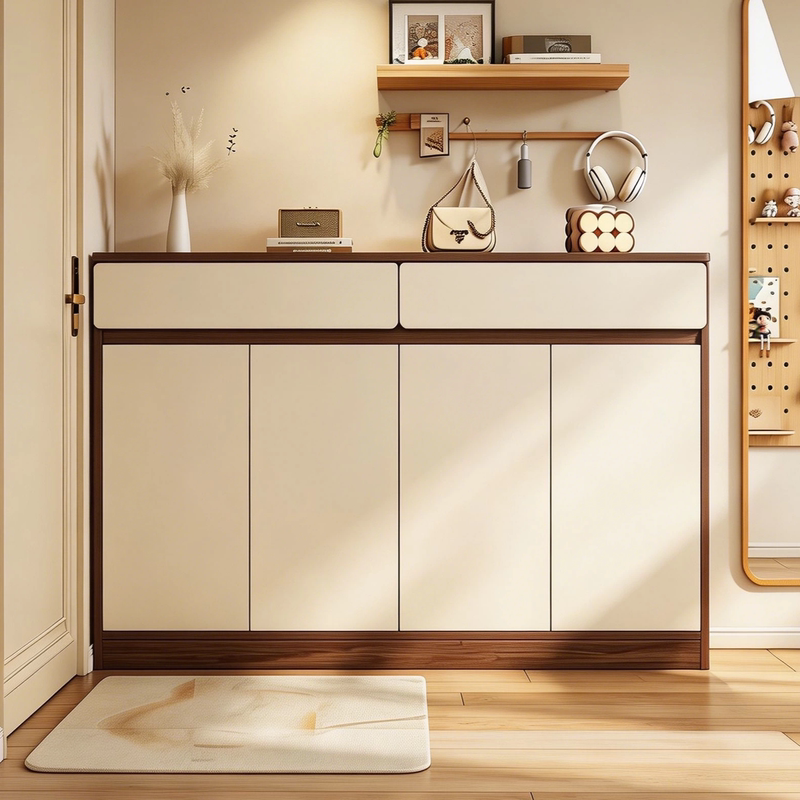 Shoe Cabinet, Entryway Storage Cabinet, Integrated Wall-Mounted 2026 New Model, Mid-Century Style, Layered Partition, Behind-The-Door Hallway Cabinet