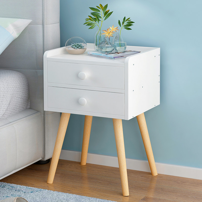 Nordic Bed headlocker Racks Minimalist Modern Home Ins wind net red solid wood legs Easy small cupboard locker-Taobao