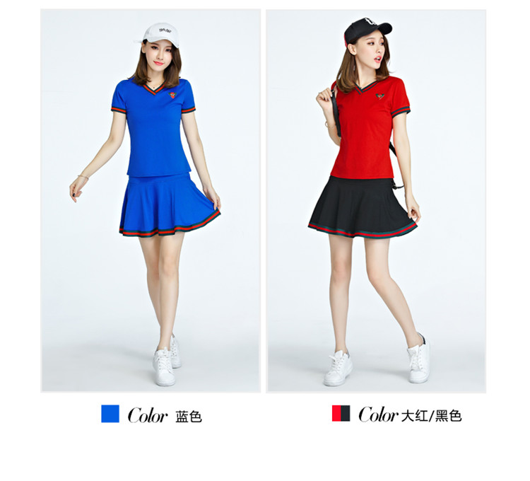 Trang phục thể thao phù hợp với nữ mùa hè cotton ngắn tay chạy váy quần tennis hai mảnh giải trí khách sạn hai mảnh bộ đồ adidas nữ