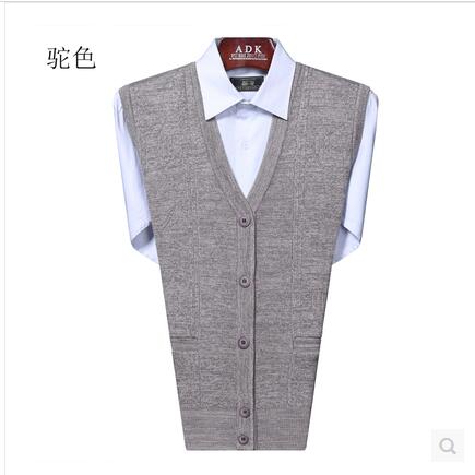 Trung và cũ tuổi của nam giới mùa xuân và mùa thu mỏng vest cha áo len vest vest vest đan cardigan kích thước lớn