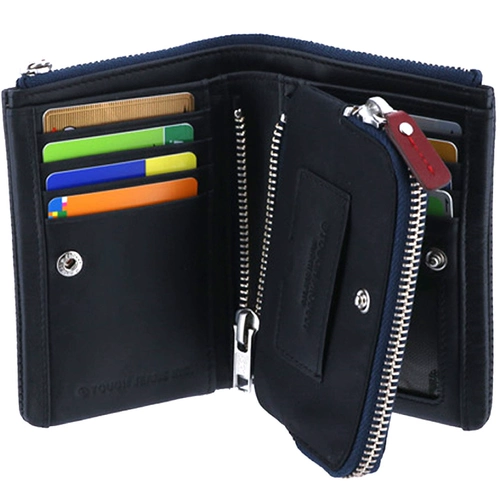 Японский импортный кожаный бумажник с молнией