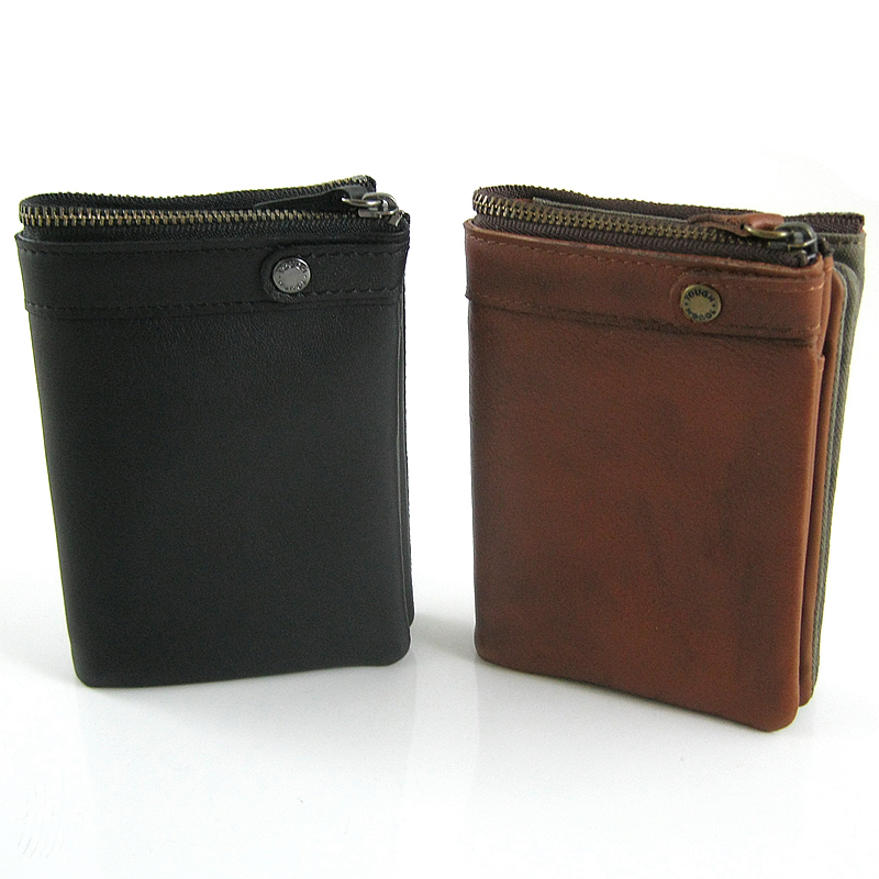 Japan Jpn X Tough Imported Men's Genuine Leather Wallet Short Soft Leather Business Wallet Zipper Simple Wallet