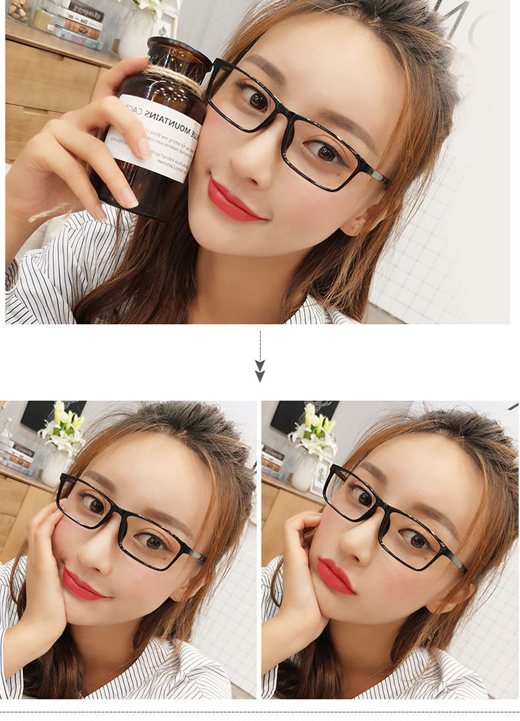 Với kính siêu sáng nam chính hãng khung hình chữ nhật chống bức xạ phẳng thay đổi màu đọc kính chống ánh sáng kính xanh kính đa tròng