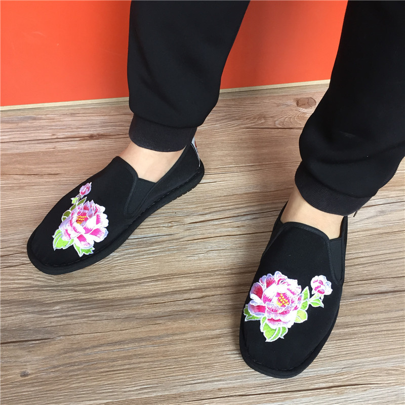 Xishan Hao Yijun handmade vải giày nam tinh thần guy màu xã hội ma mặt giày thủy triều giúp đỡ thấp thêu vài mô hình giày thể thao nam adidas