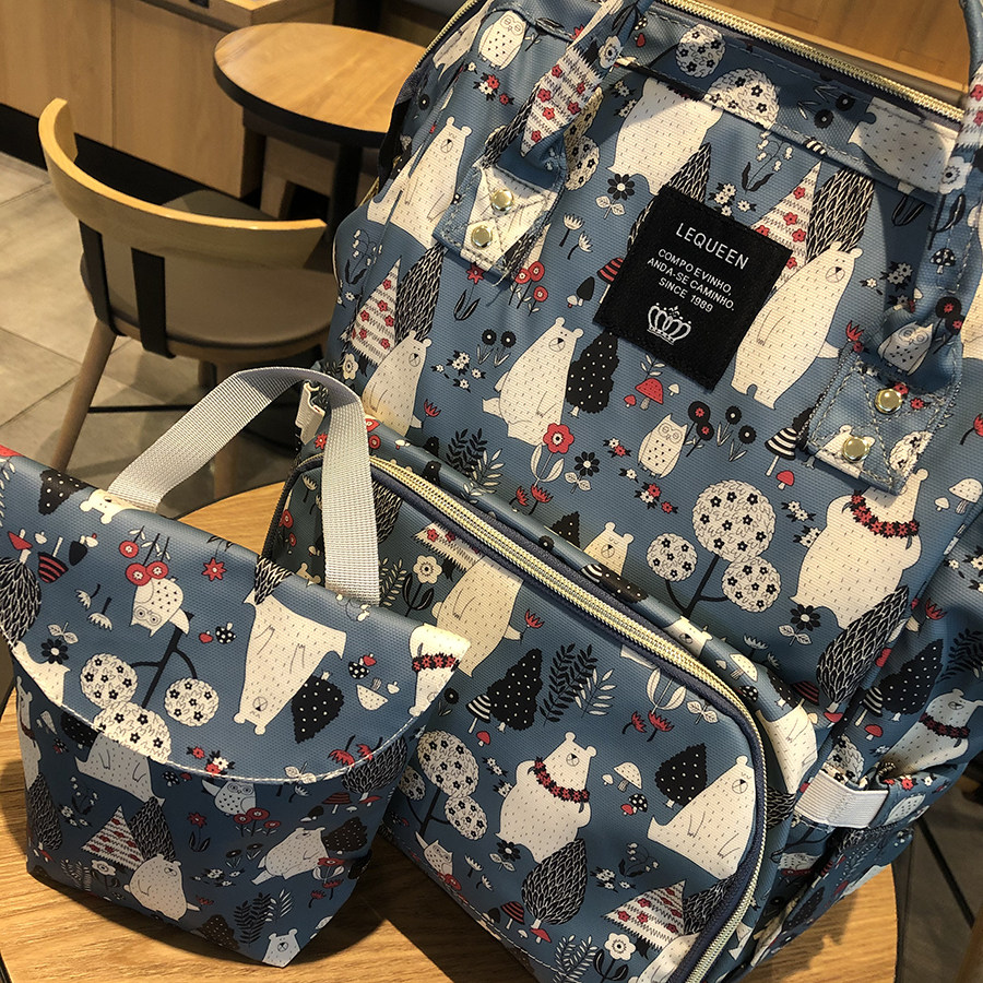 Happy Bean Christmas special upgrade multi-function shoulder large capacity waterproof mommy bag Mother and baby out of the bag