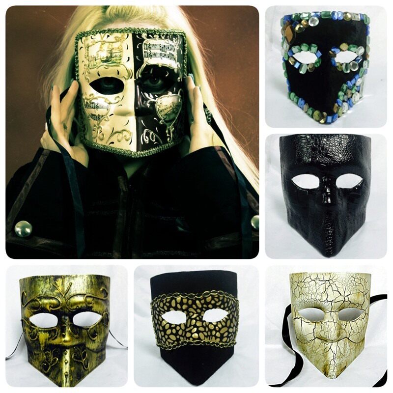Masked Song King Mask Performance Mask Bauta Mask Shake-Up Bride Can Sing Black Evil Ghost Mask