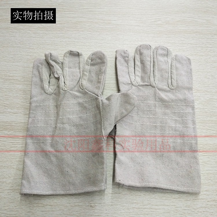 Labor Protection Work Canvas Gloves Single Layer Palm with lining anti-slip abrasion resistant and durable protective heat insulation electric welding factory site