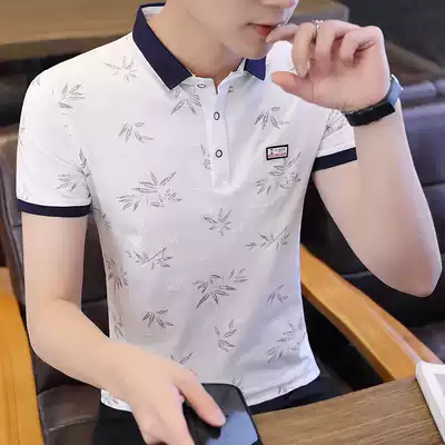 Men's short sleeve 2021 New lapel casual polo shirt Rafmiddot Lauren polo shirt with collar high-end ice silk T-shirt top tide