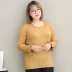 Cộng với phân bón XL 200 pounds chất béo mm cơ sở áo len của phụ nữ mùa thu và mùa đông mới áo len mỏng tuổi gợi cảm ấm áp quần jean ống rộng nữ Cộng với kích thước quần áo