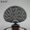 Mu Muxi Women's lace fan folding scallop shell fan Knife fan Female fan Sunflower-shaped folding fan Craft fan Gift bamboo fan