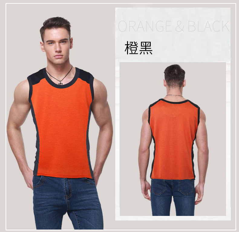 Mùa hè xu hướng thể dục thể thao vai rộng không tay V vòng cổ nam cotton vest đáy đàn hồi thanh niên Slim