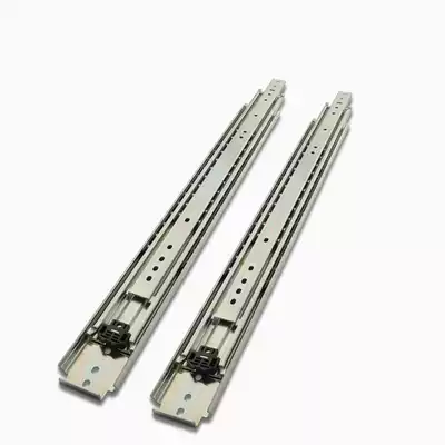 76mm wide heavy-duty drawer slide rail cabinet container side loading slide industrial self-locking rail three-section ball rail