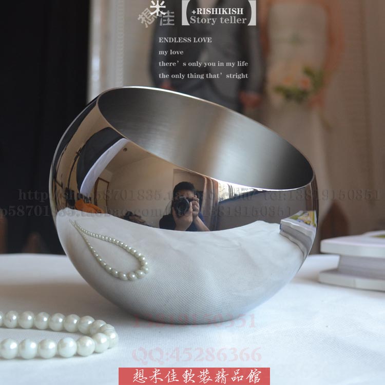 New boutique Stainless Steel Table Cable-bin Bowl Shaped Ice Bucket Snack Bucket Dining Room Hotel KTV Supplies