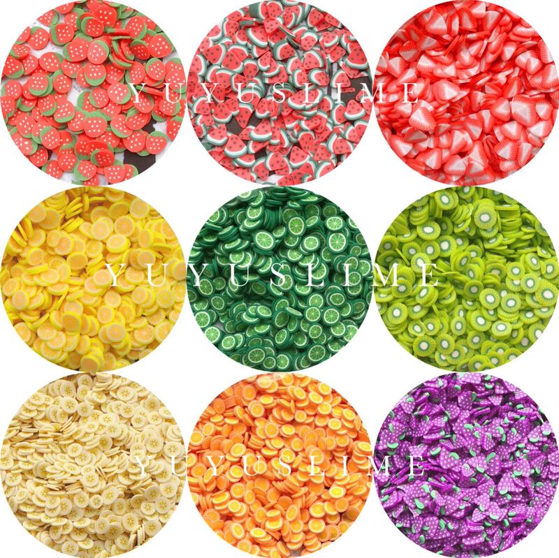 5mm Fruit Soft Clay Slices Decoration Handmade DIY Accessories Slime Filling Material Patches Strawberry Nail Art Resin
