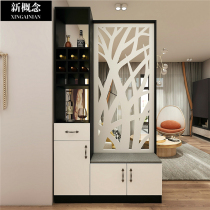 Door entrance cabinet wine cabinet lattice rack decoration living room dining room screen partition cabinet small apartment light luxury fantasy cabinet
