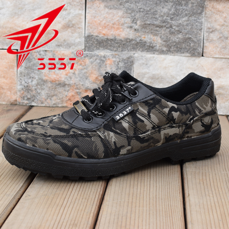 3537 new travel men's outdoor construction site labor insurance shoes wear-resistant breathable rubber sliding canvas mountaineering hiking shoes deodorant