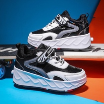 Winter plus velvet four-wheel childrens heelys shoes for boys double-wheel skates with lights roller skates for women deformed shoes