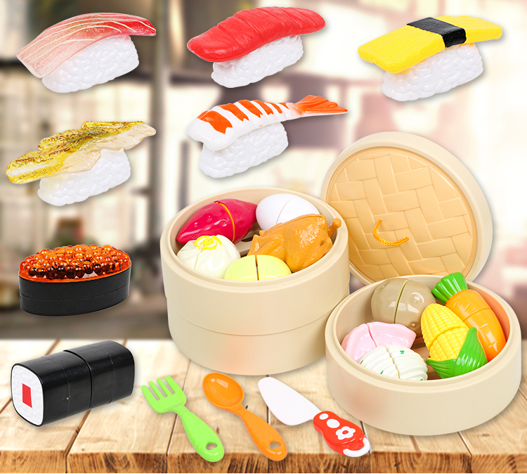 Sói đỏ pan trẻ em chơi nhà bếp đồ chơi mô phỏng pan cắt âm nhạc mô phỏng bộ đồ ăn - Đồ chơi gia đình bộ đồ chơi trang điểm