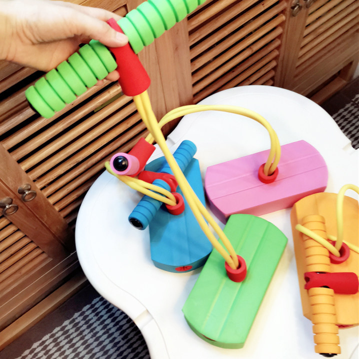 Child Bouncer Jumper Bar Green Frog Jump Students Bounce Kindergarten Sports Trainer Jump High Sound Elastic Pole