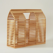 The explosive handicraft bamboo strips woven hollowed-out containing basket of European and American fashion square beach bags Handmaids new products