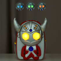 yovela ottman 3D solid elementary school light waterproof luminous brurosso Superman children double shoulder bag new product