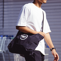 ACROSS Tide brand can store tote bag men and womens color anti-splashing one-shoulder shopping bag crossbody folding