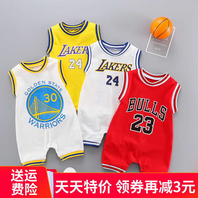 Baby clothes Summer slim fit 6-12 month new sleeveless basketball hajama men's baby even body clothing sports climbing
